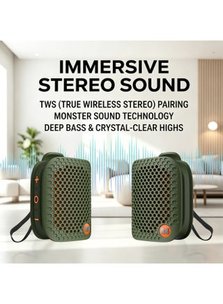 Monster M3 Magnetic Clip-On Mini BT V5.4 Portable Outdoor Jobsite Wearable Wireless Bluetooth Speakers with Bass Altavoz Mic - view 3