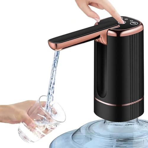 NUVELER Automatic Water Dispenser Pump for 20 Litre Bottle | Portable USB Rechargeable Water Pump Dispenser for Home, Office & Outdoors | Water Can Pump for 20 Litre | Water Can Dispenser, Black - Image 1