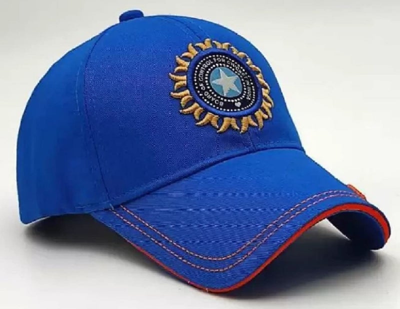 capiteum Solid Baseball Casual Sports Adjustable Cotton Indian Cricket Caps For Men/Women (Blue), Free Size - Image 3