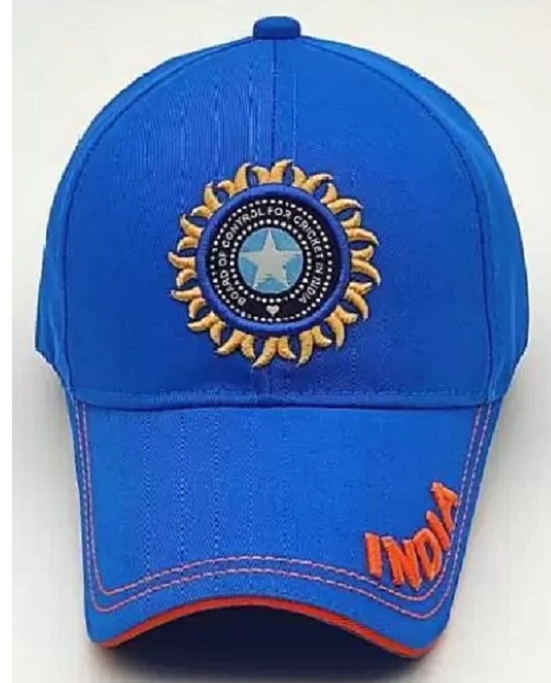 capiteum Solid Baseball Casual Sports Adjustable Cotton Indian Cricket Caps For Men/Women (Blue), Free Size - Image 4