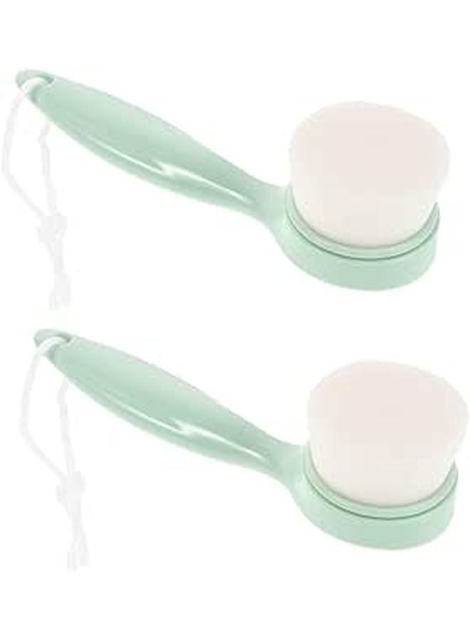Soft Face Washing Brush 2 Pcs For Gentle Exfoliation Cleansing Makeup Removal All Skin Types - Image 1