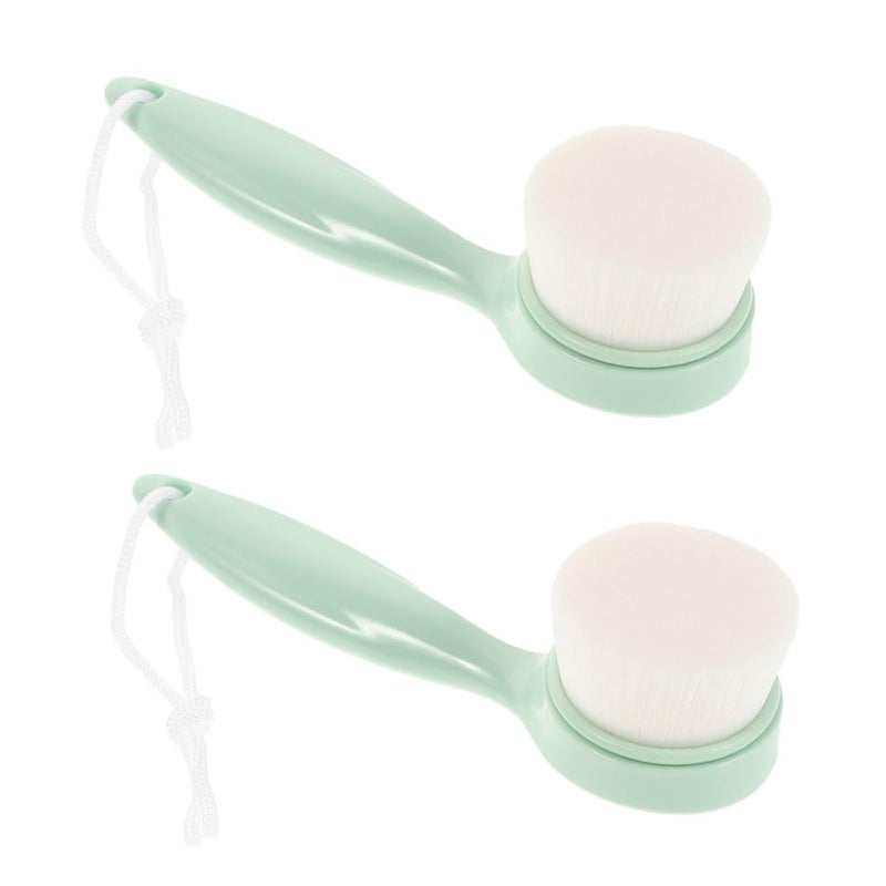 Soft Face Washing Brush 2 Pcs For Gentle Exfoliation Cleansing Makeup Removal All Skin Types - Image 2