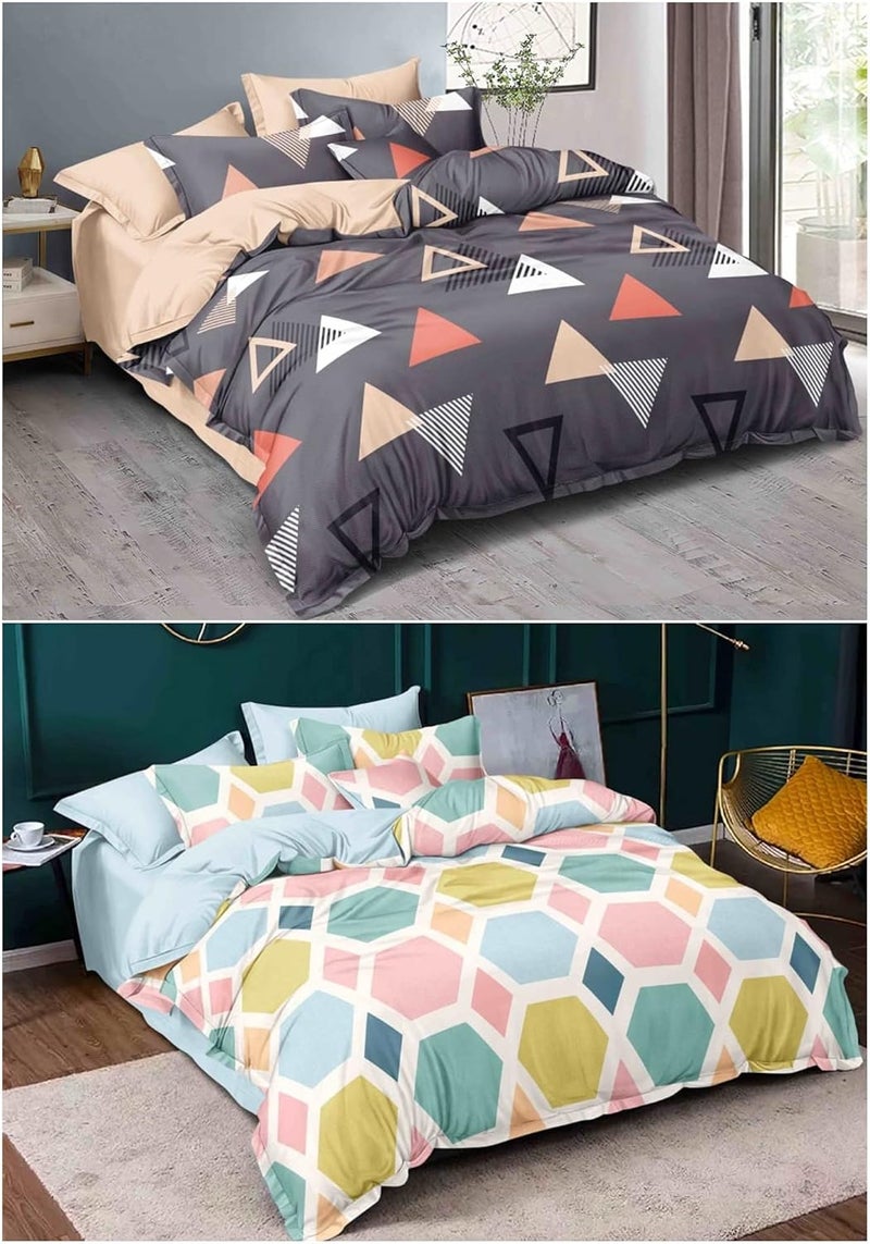 CHHILAKIYA CHHILAKIYA I Pack of 2 6D Microfiber King Size Double Bedsheet Along with 4 Pillow Covers 