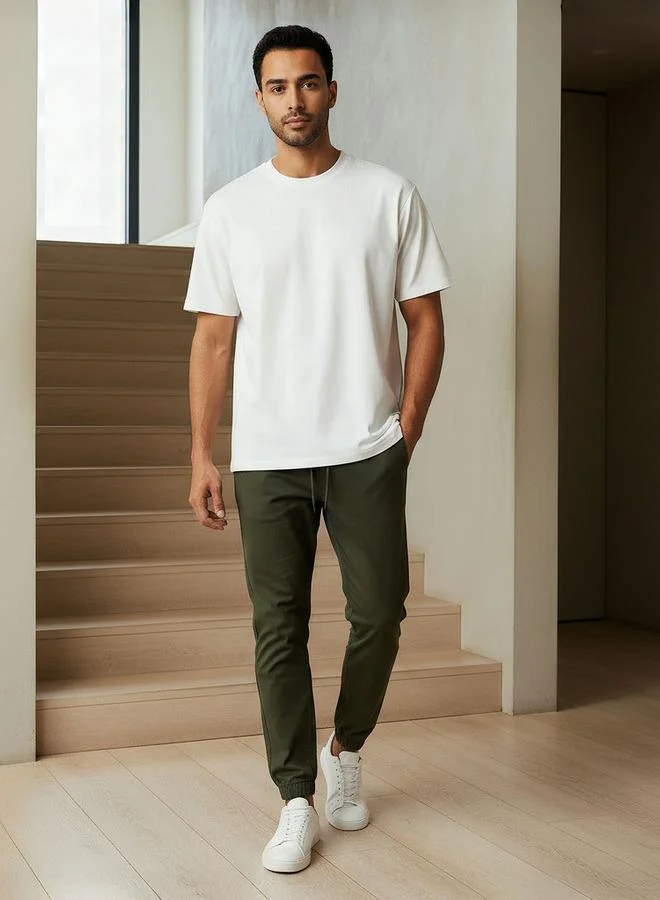 Splash FAV Men Relaxed Fit Crew Neck Short Sleeve Drop Shoulder T shirt