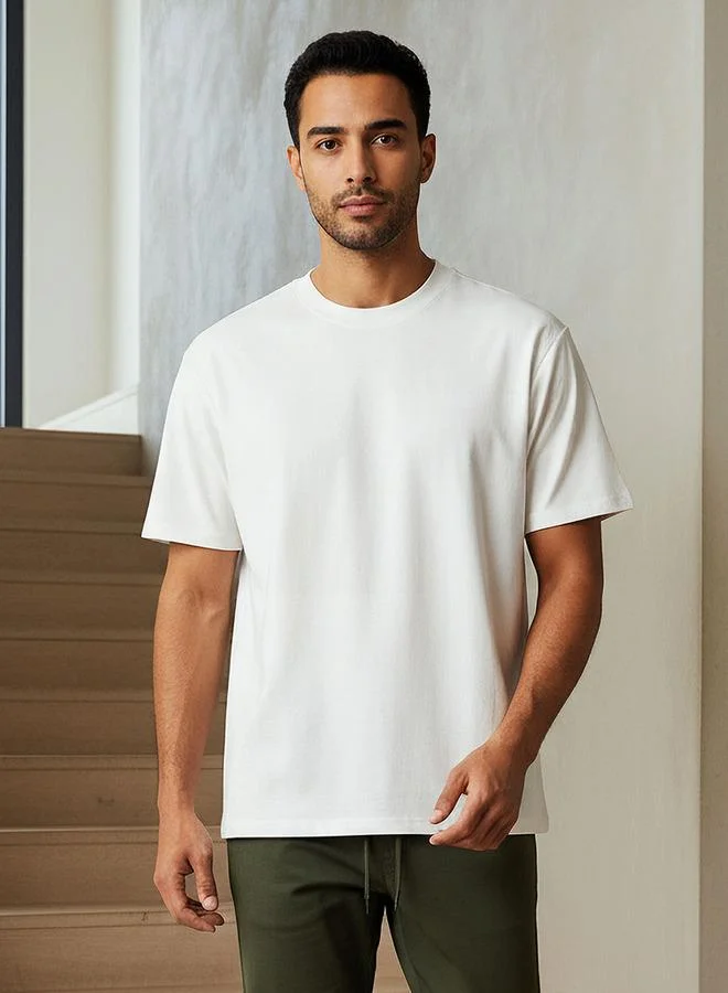 Splash FAV Men Relaxed Fit Crew Neck Short Sleeve Drop Shoulder T shirt