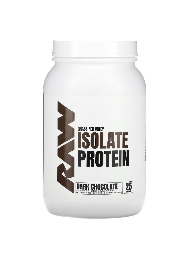 Raw Nutrition Raw Nutrition, Grass Fed Whey Isolate Protein, Dark Chocolate, 1.97 lb (892.5 g)  - Image 1