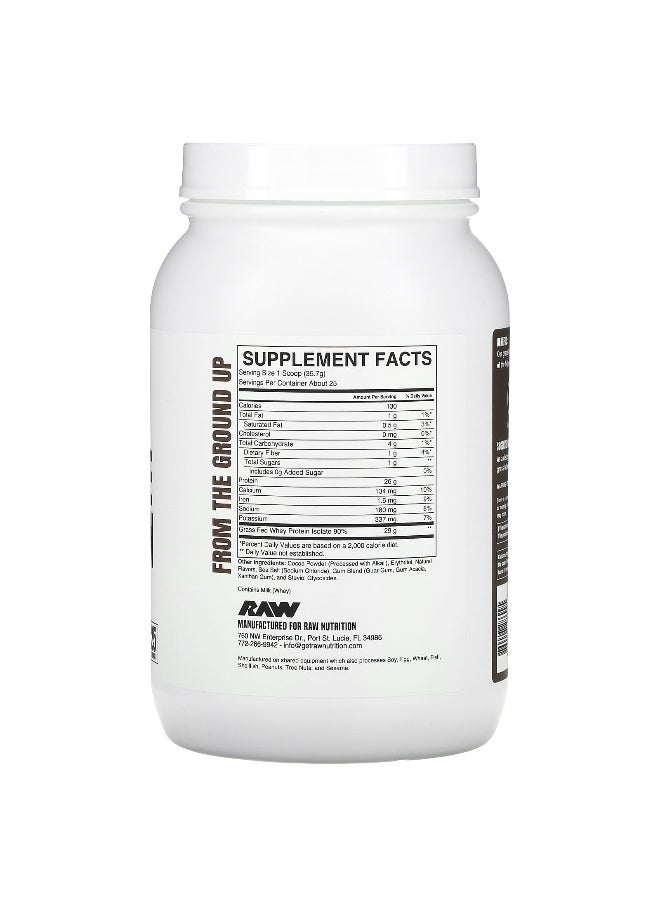 Raw Nutrition Raw Nutrition, Grass Fed Whey Isolate Protein, Dark Chocolate, 1.97 lb (892.5 g)  - Image 2