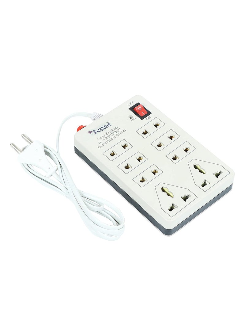 Aster Aster 8 Socket Extension Board with Fuse Surge Protection and 2 metre Cord  - Image 3