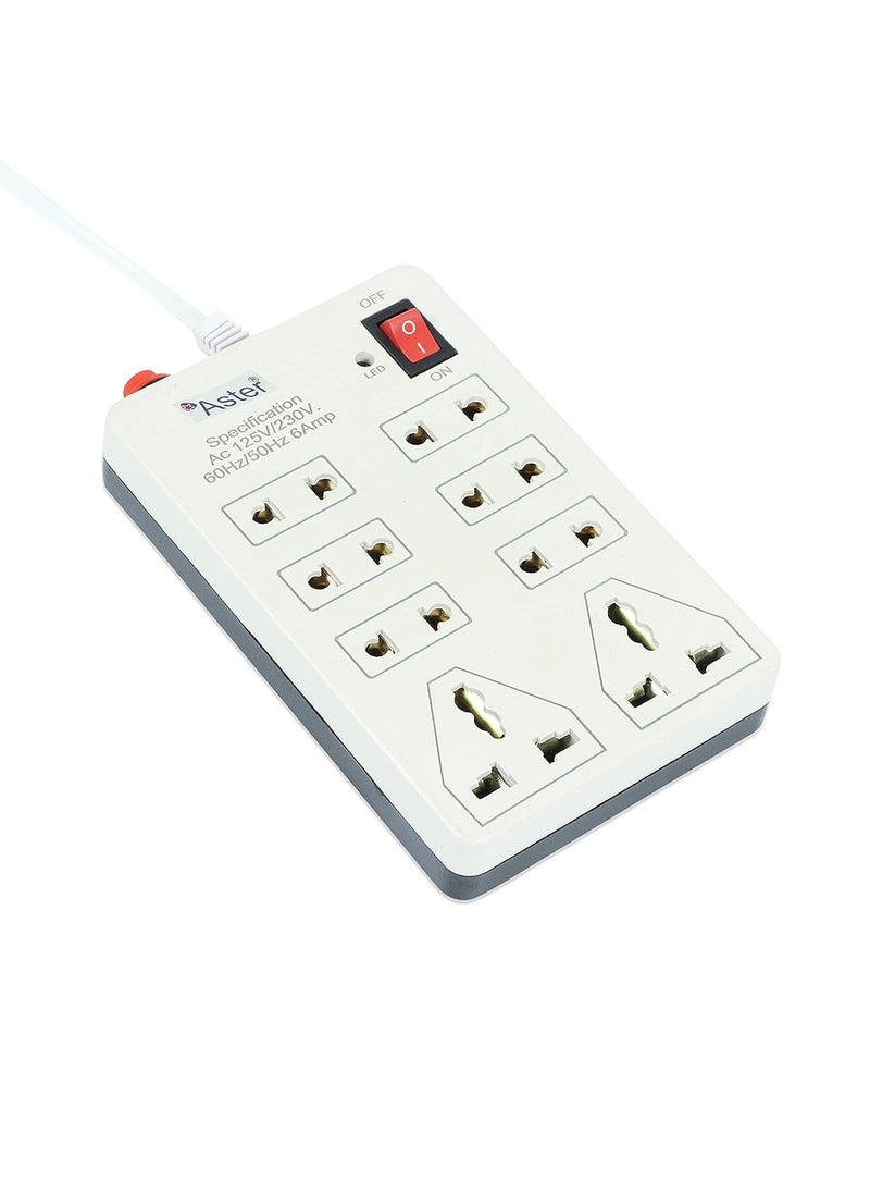 Aster Aster 8 Socket Extension Board with Fuse Surge Protection and 2 metre Cord  - Image 4