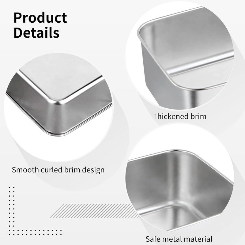 6 Pcs Loaf Pans, 8.66 X 5.71 in, Stainless Steel, Baking Bread, Non-Stick, Easy Cleaning - Image 2