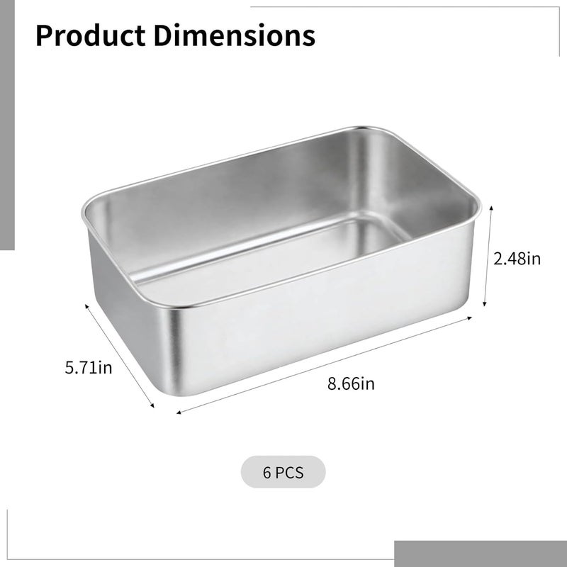 6 Pcs Loaf Pans, 8.66 X 5.71 in, Stainless Steel, Baking Bread, Non-Stick, Easy Cleaning - Image 4