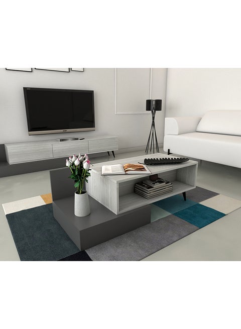Luxurious gray and white coffee table - CT55 90x130x50 cm