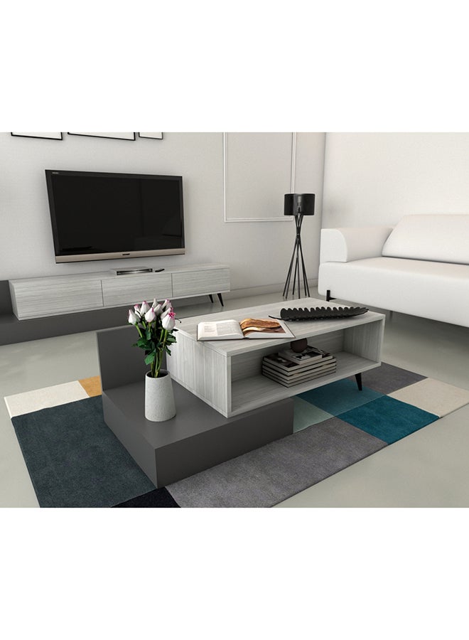 Luxurious gray and white coffee table - CT55 90x130x50 cm