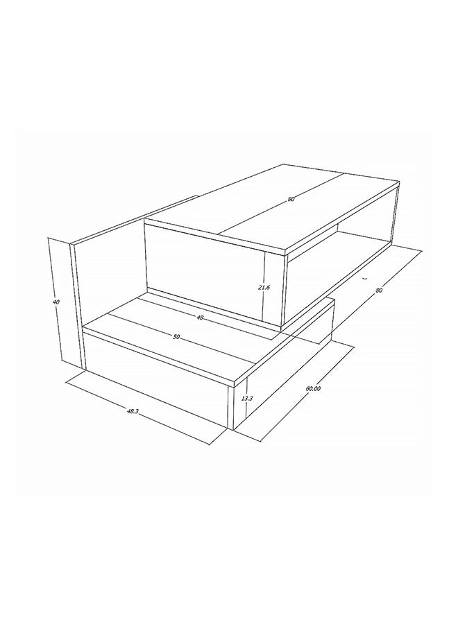 Luxurious gray and white coffee table - CT55 90x130x50 cm