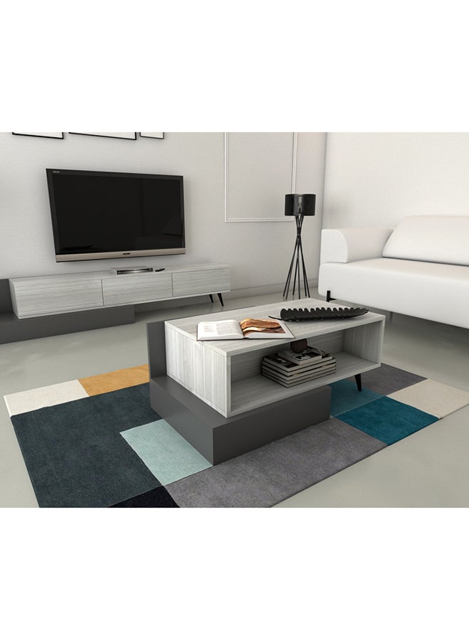 Luxurious gray and white coffee table - CT55 90x130x50 cm