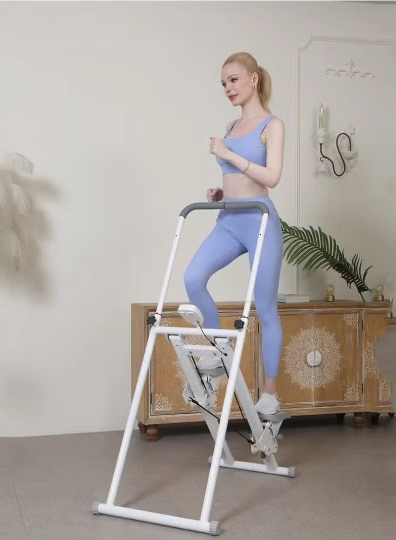 شو وو جهاز تسلق السلالم متعدد الوظائف للتمارين الرياضية المنزلية، جهاز تمرين لياقة لتسلق السلالم، قابل للطي، مزود بشاشة LCD، الأبعاد: 114 × 56 × 17 سم - Image 1