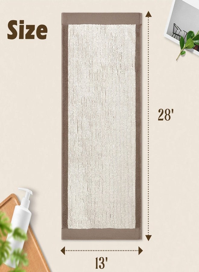 Cleanbear Hand Towels for Bathroom Set of 4, Jacquard Weaved Cotton Face Towels, 28 x 13.7 Inches (Light-Brown) - Image 2