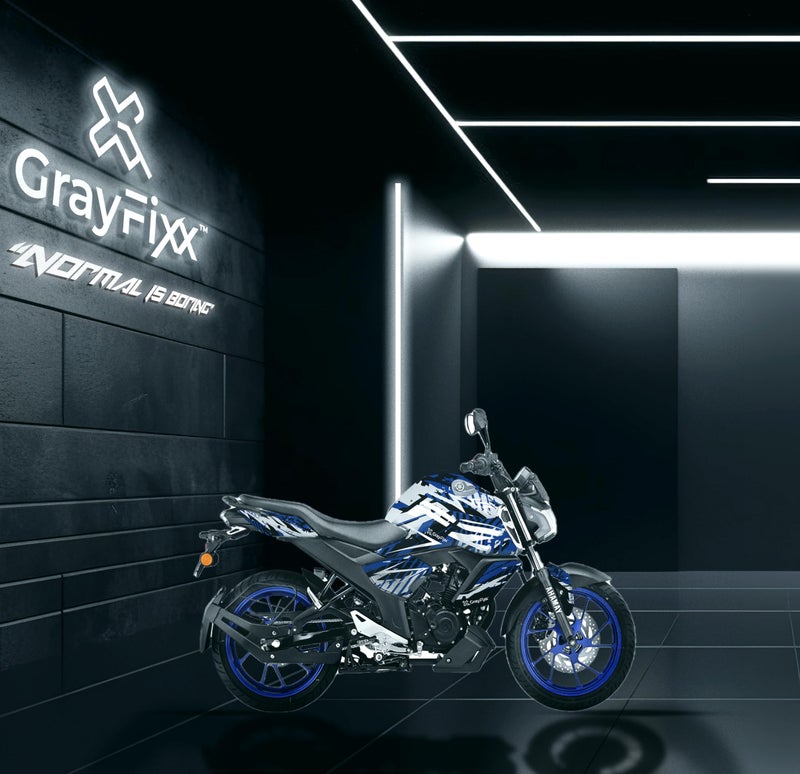 Grayfixx Drift Edition Full Body Sticker for FZ-S V3/V4 | Made in Premium Gloss Vinyl with FPF (Fade Protection Film), Water Proof, Precut Sticker, Pack of 1 for Both Side with 2 Years Warranty - Image 2