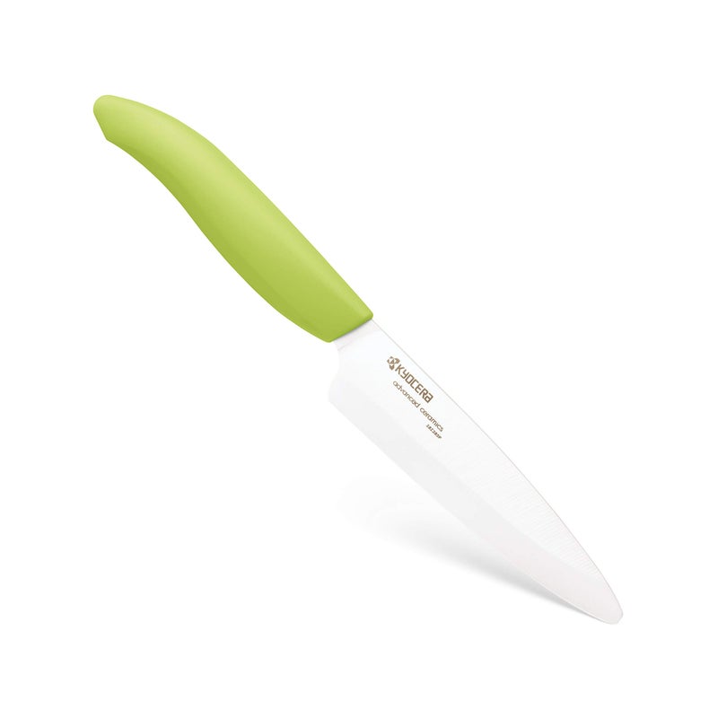 KYOCERA Revolution 2-Piece Ceramic Knife Set: Chef Knife For Your Cooking Needs, 5.5" Santoku and 4.5" Utility Knife, White Blades with Green Handles, White/Green - Image 3