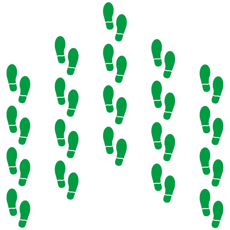 CAOCAOOO 20 Pairs 40 Prints Green Footprints Floor Decals 7 Inch Shoe Stickers Feet Distance Floor Sign Saint Patrick ' s Day Party Decor - Image 1