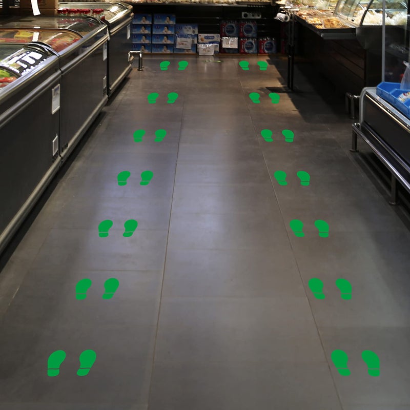 CAOCAOOO 20 Pairs 40 Prints Green Footprints Floor Decals 7 Inch Shoe Stickers Feet Distance Floor Sign Saint Patrick ' s Day Party Decor - Image 5
