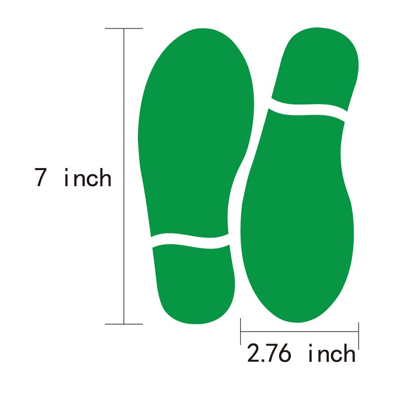 CAOCAOOO 20 Pairs 40 Prints Green Footprints Floor Decals 7 Inch Shoe Stickers Feet Distance Floor Sign Saint Patrick ' s Day Party Decor - Image 2