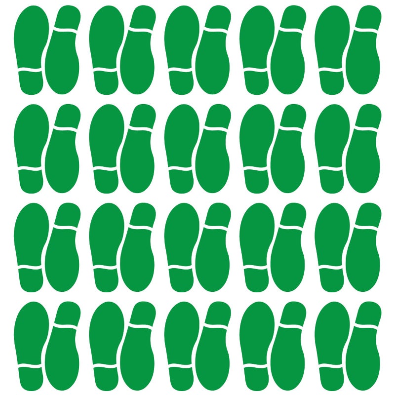 CAOCAOOO 20 Pairs 40 Prints Green Footprints Floor Decals 7 Inch Shoe Stickers Feet Distance Floor Sign Saint Patrick ' s Day Party Decor - Image 4