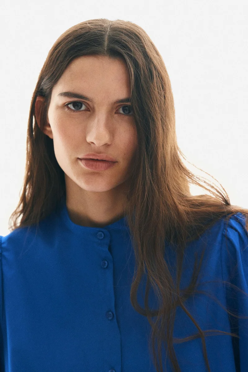 H&M Puff-sleeved cotton blouse