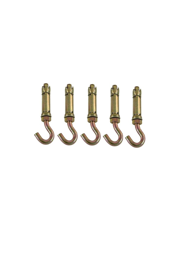 ROBUSTLINE Robustline High Strength Metal Sleeve Shield Closed Hook/Eye Hook | Open Hook Anchor Bolt Pack of 5 (OPEN HOOK, 6 MM) - Image 2
