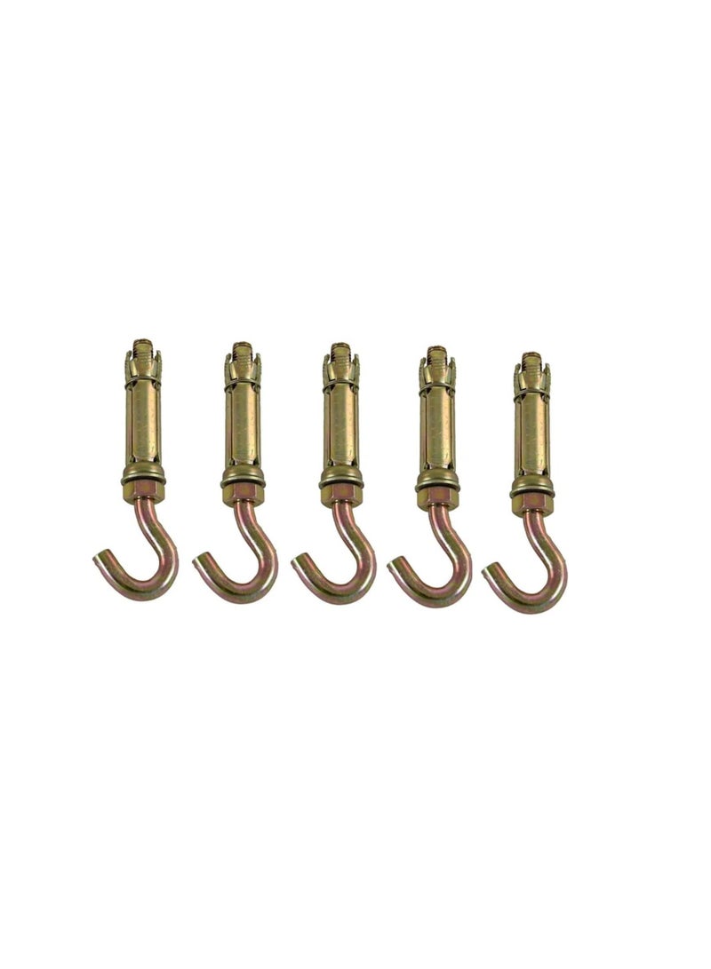 ROBUSTLINE Robustline High Strength Metal Sleeve Shield Closed Hook/Eye Hook | Open Hook Anchor Bolt Pack of 5 (OPEN HOOK, 6 MM) - Image 1