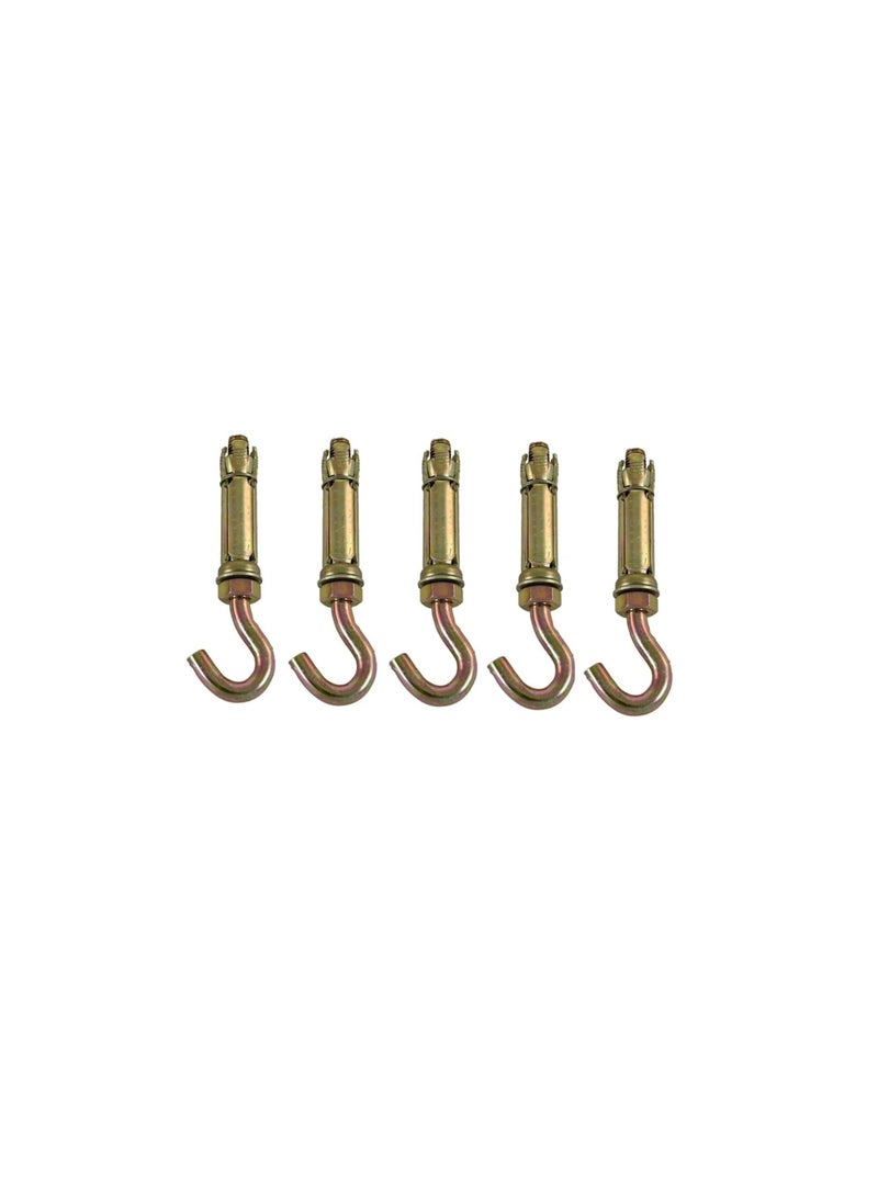 ROBUSTLINE Robustline High Strength Metal Sleeve Shield Closed Hook/Eye Hook | Open Hook Anchor Bolt Pack of 5 (OPEN HOOK, 6 MM) - Image 3