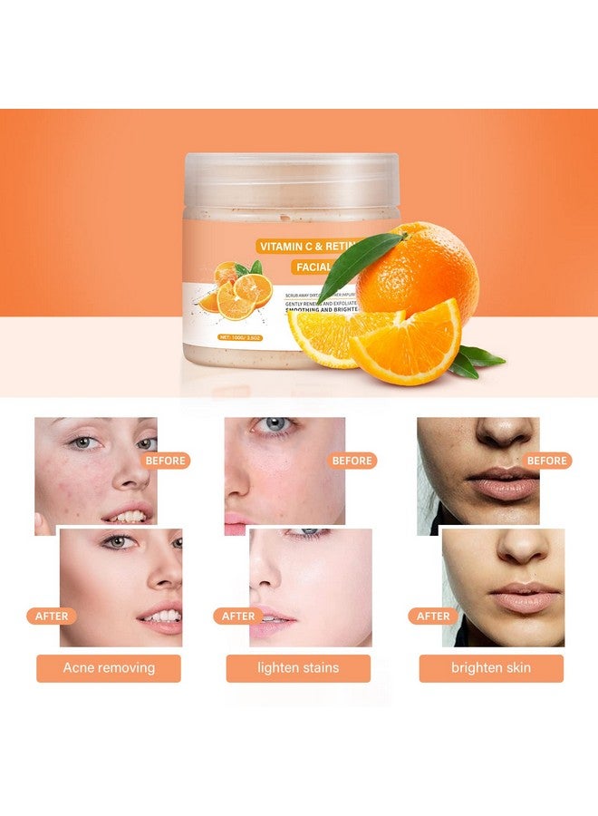 YAFUSIPE Face Scrub Exfoliating Face Wash Vitamin C Facial Scrub Exfoliating Microdermabrasion Facial Scrub Face Exfoliate Exfoliator For Blackheads Ingrown Hair Preshave Soften Kp Bump Eraser Body Scrub 3.5Oz - Image 2