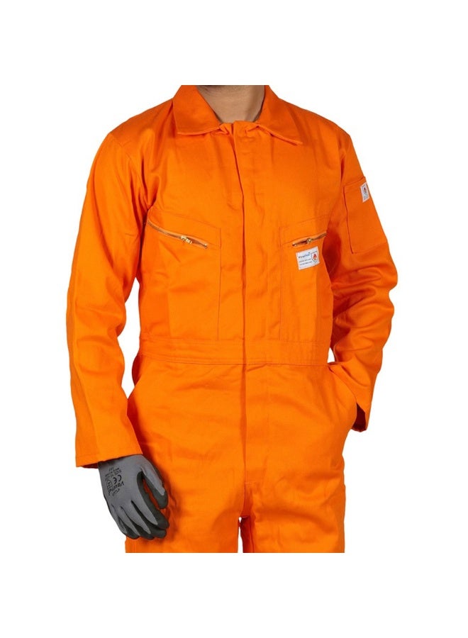 Vaultex LBFRO 320GSM Fire Retardant Cotton Coverall, Orange, Small - Image 2