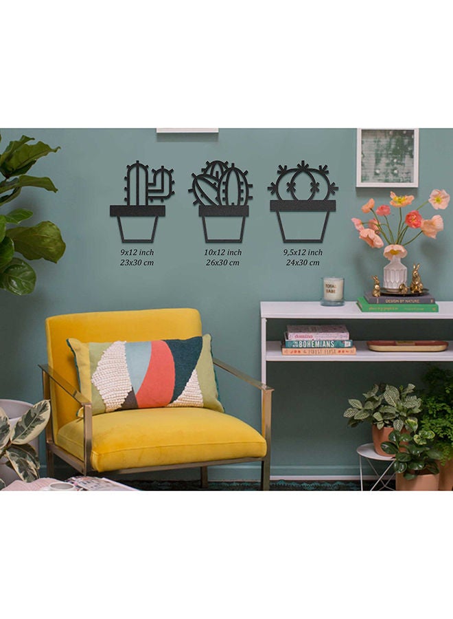 Set Of 3 Cactus Wall Decor  - Image 2