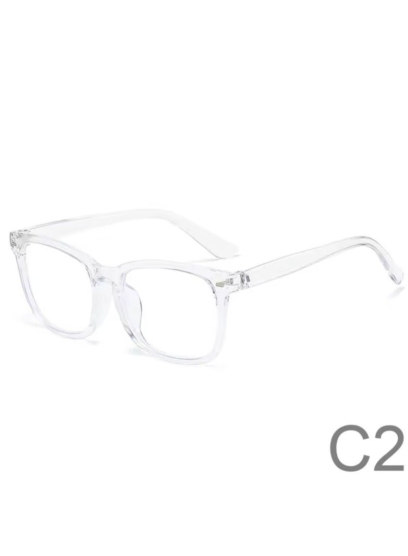 بوما للبصريات نظارات C4 المضادة للضوء الأزرق بألوان متنوعة: أسود، وردي، شفاف، أو رمادي. نظارات عصرية للجنسين مضادة للضوء الأزرق، مصنوعة من البولي كربونات، بتصميم هندسي، وإطار بلاستيكي يوفر حماية من الأشعة فوق البنفسجية UV400. - Image 3