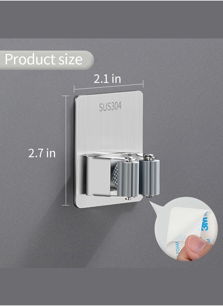 Oasisgalore 5 Pack Wall-Mounted Mop & Broom Stick Holder, Self-Adhesive, Broom Organizer Wall Mount No Drill for Home Storage  - Image 2
