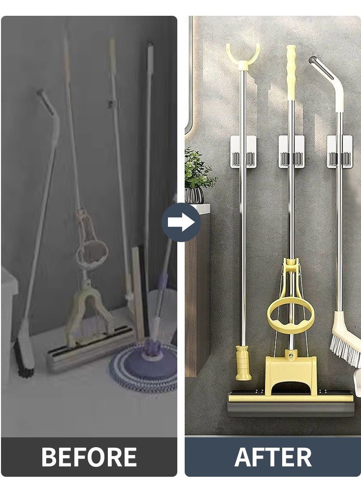Oasisgalore 5 Pack Wall-Mounted Mop & Broom Stick Holder, Self-Adhesive, Broom Organizer Wall Mount No Drill for Home Storage  - Image 5