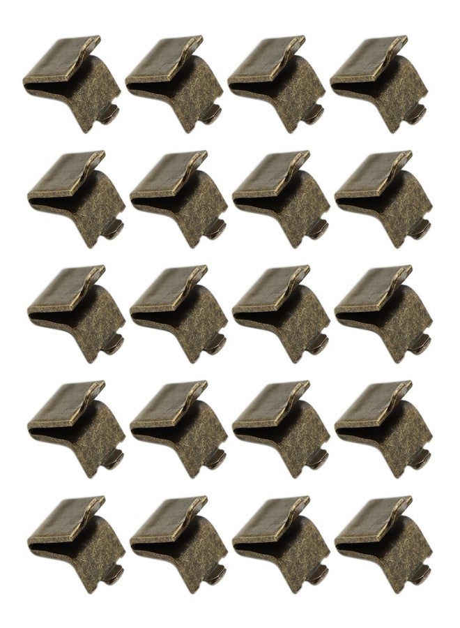Xadnitu Adjustable Steel Pilaster Shelf Clip Support, 20pcs Bronze Galvanized Steel Shelf Brackets - Image 2