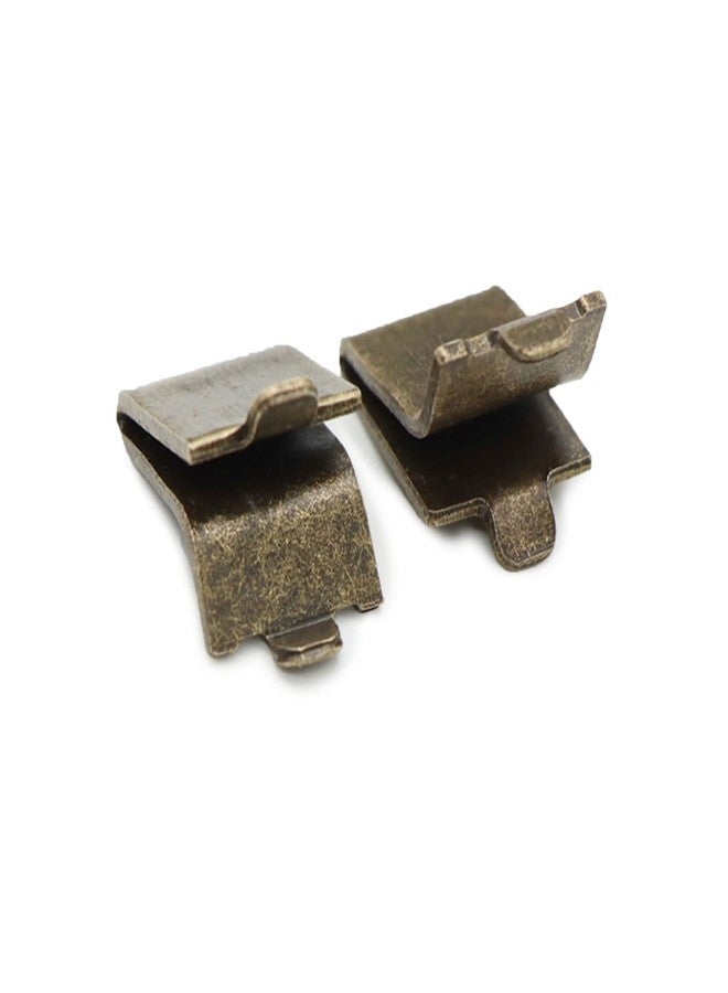 Xadnitu Adjustable Steel Pilaster Shelf Clip Support, 20pcs Bronze Galvanized Steel Shelf Brackets - Image 4