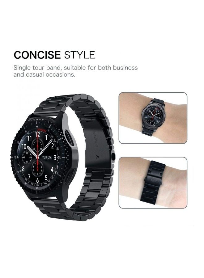NIBEMINENT Business Bracelet Stainless Steel Smartwatch Strap Band For Samsung Gear S3 Frontier/S3 Classic Smartwatch/Galaxy Watch R800 Black  - Image 3
