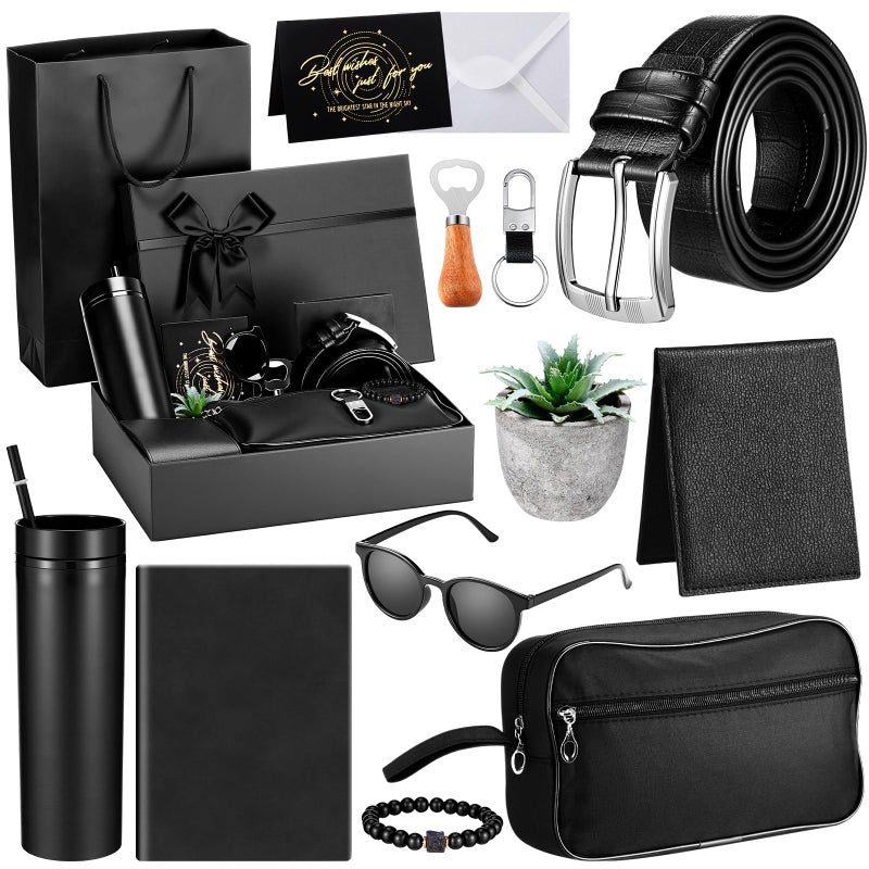 مجموعة هدايا عيد الميلاد للرجال من سكايليتي 12 قطعة سلال هدايا للآباء له هدايا التقاعد شكرًا لك مع صندوق للذكور الأب الزوج الصديق زميل العمل الأخ زميل العمل عيد الميلاد