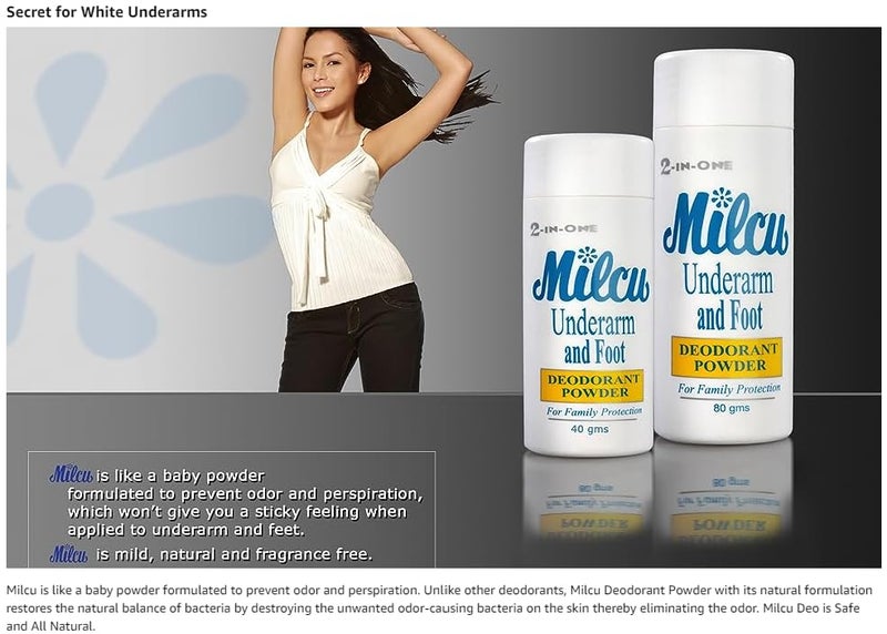 Milcu Underarm & Foot Deodorant Powder 80 grams Large Size by Milcu - Image 5