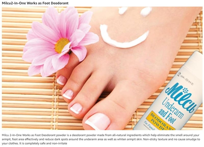 Milcu Underarm & Foot Deodorant Powder 80 grams Large Size by Milcu - Image 4
