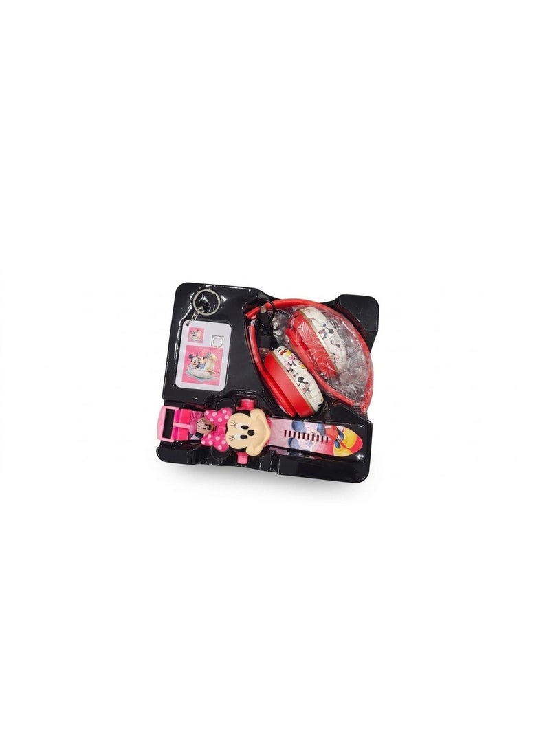 Minnie Mouse AM-220A8 Wireless Kids Bluetooth Headphones – 3-in-1 Gift Set - Image 2