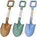 LNCOJOLM Wood Handle Beach Shovel Snow Toy for Kids Digging Sand Spade Sandbox Toy for Kids 412 Safe Plastic Garden Backyard Planting Tools Sturdy Scoop for Boy Girl Travel Beach Toy Birthday Gift - Image 2