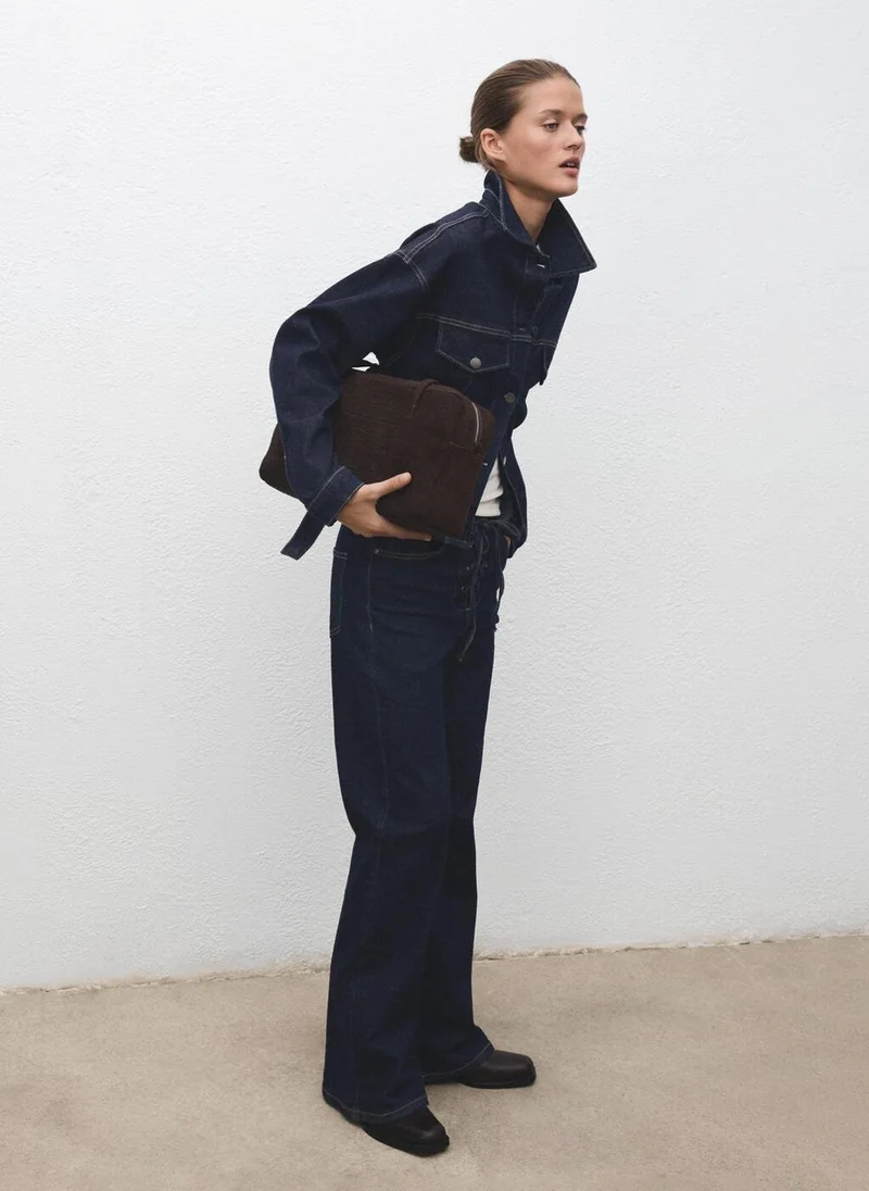 مانجو جينز واسع بأربطة