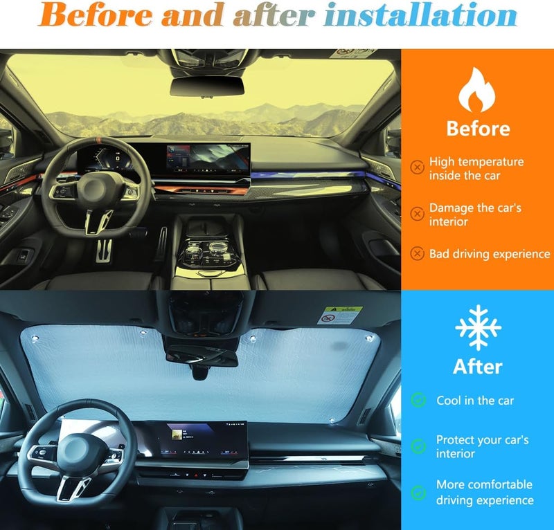 JONKOKO Car Windshield Sunshade for BMW 5 Series G60 2024 - Image 2