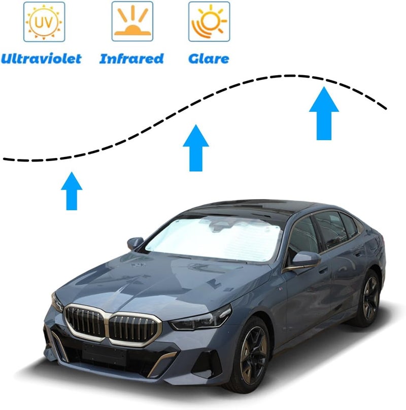 JONKOKO Car Windshield Sunshade for BMW 5 Series G60 2024 - Image 5
