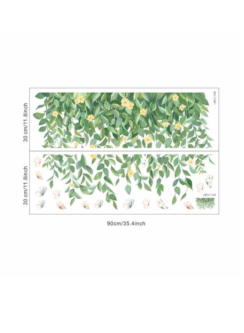 Bluejw Tropical Art Fresh Leaf Self-Adhesive Removable Wall Stickers Perfect For Bedroom Corner Skirting In Living Room - Image 3