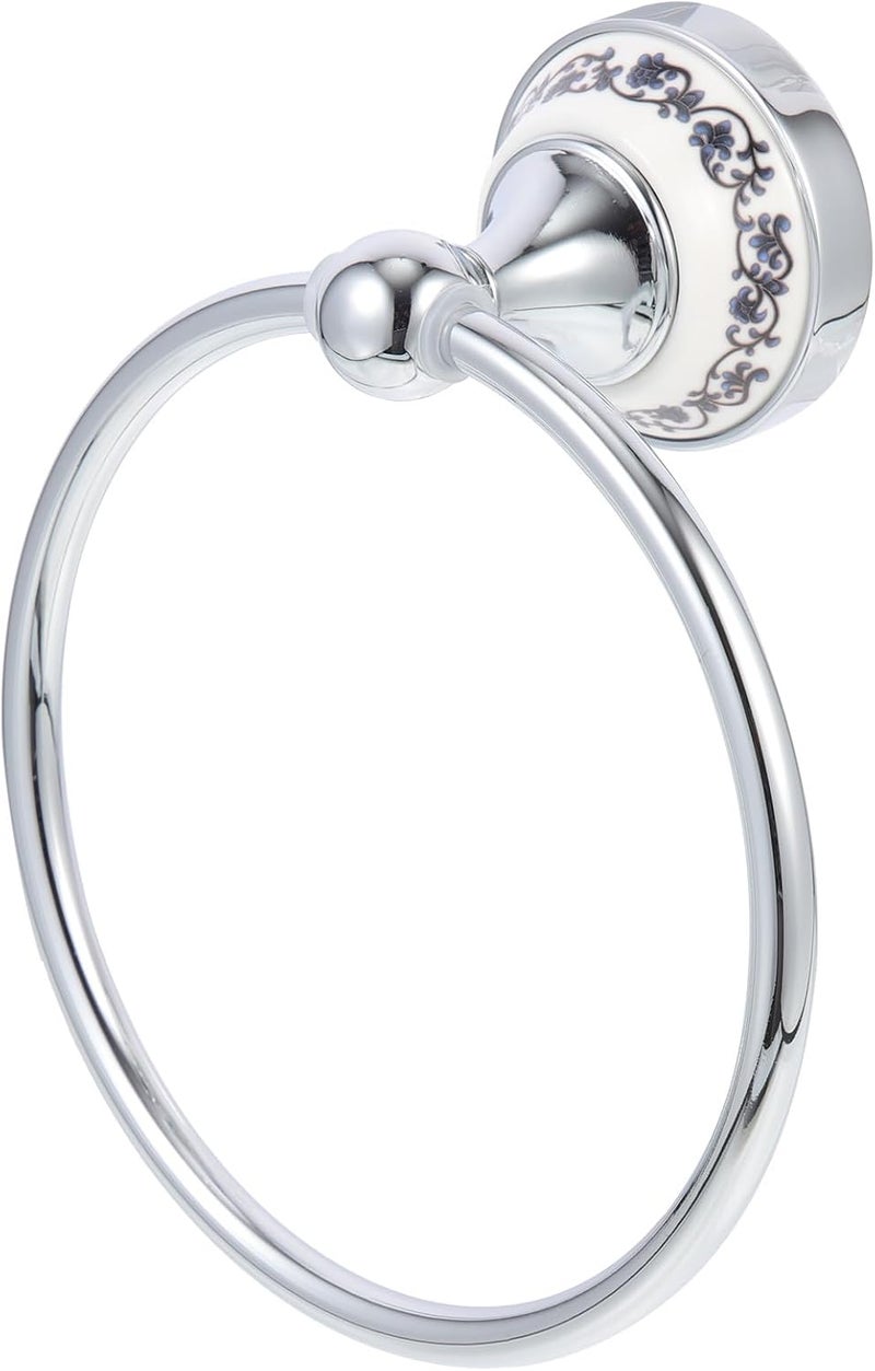 Stainless Steel Towel Ring with Chrome Finish Wall-Mounted Hand Towel Holder for Bathroom Suitable for Home and Housewarming - Image 1